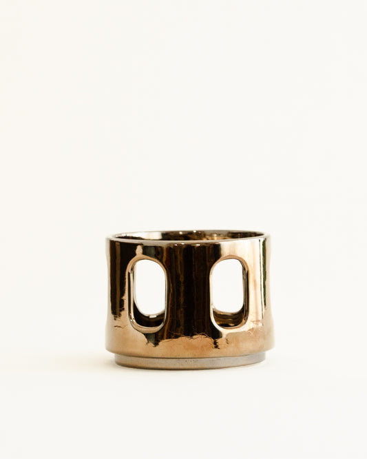 Tall Pierced Chrome Ring